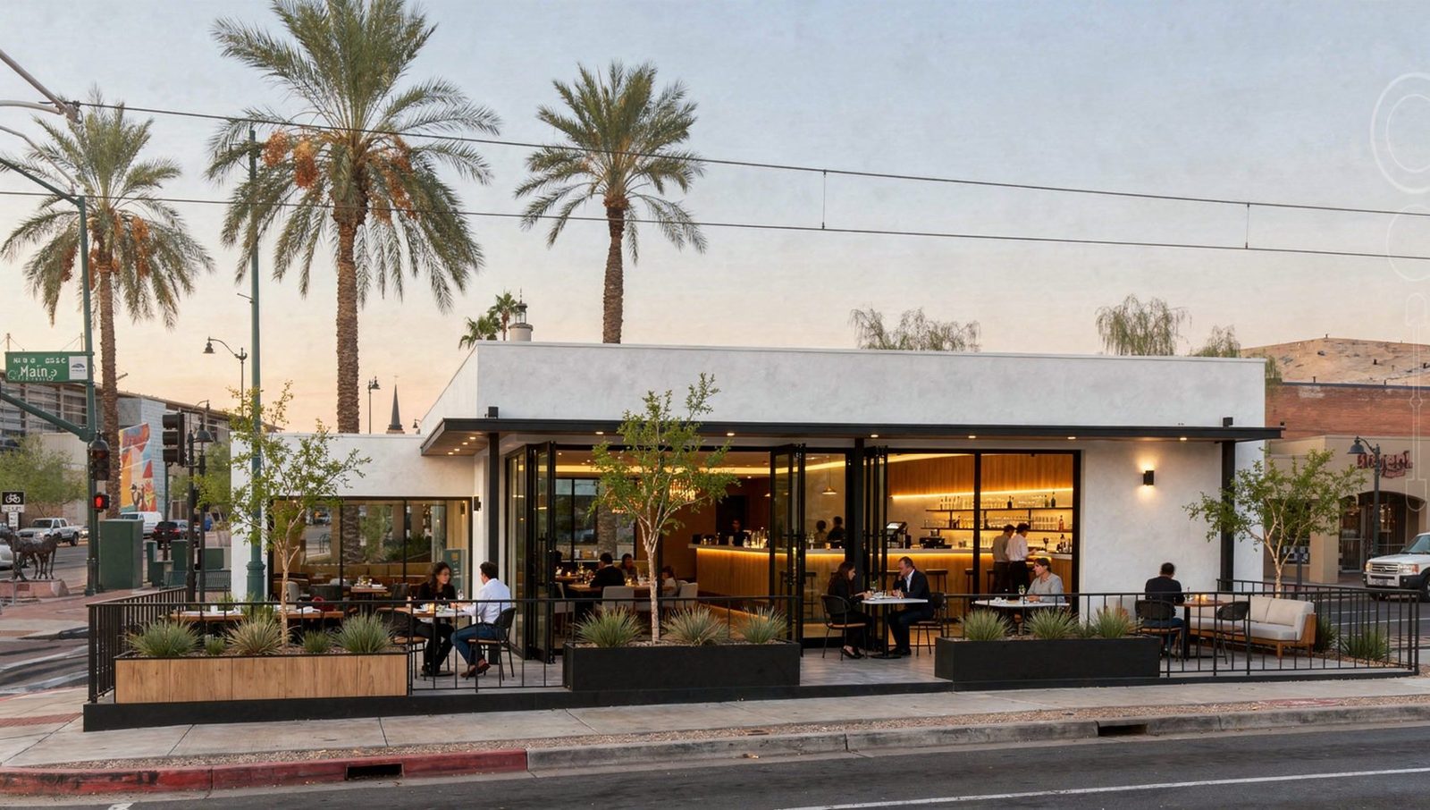 Concept A — Corner · evening